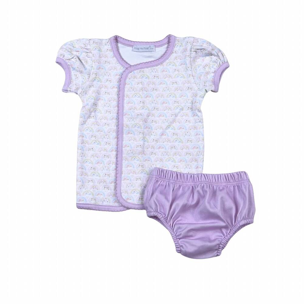 NEW BABY LOREN girls nua toile ride diaper cover set in pink